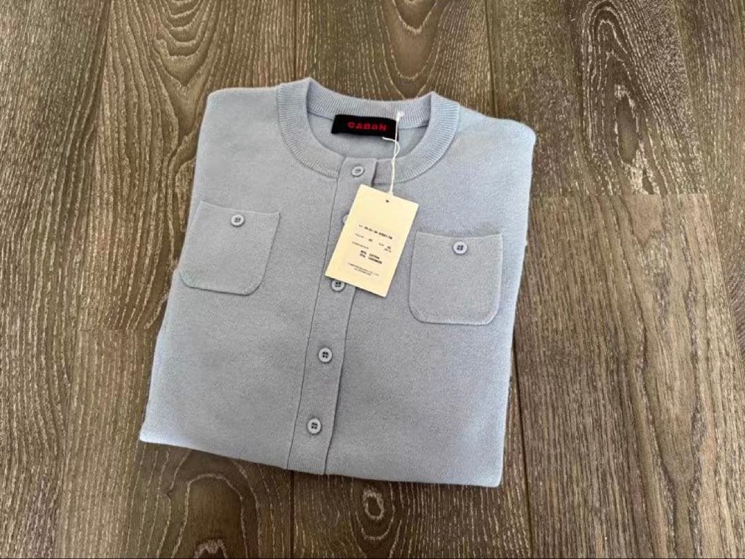 未使用CABaNコットンカシミヤ クルーネックカーディガン　63番