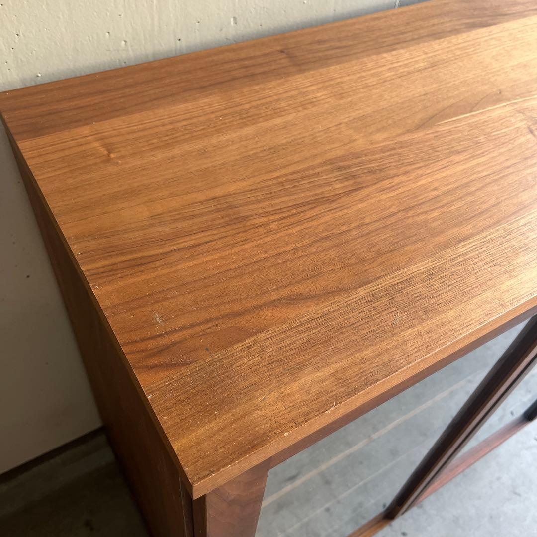 美品・廃盤希少★無印 ウォールナット材キャビネット・ガラス扉