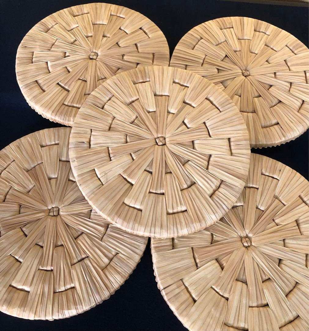 《R》茶道具 露地円座5枚 座布団 円座 茶事 露地道具 元箱 260202く3