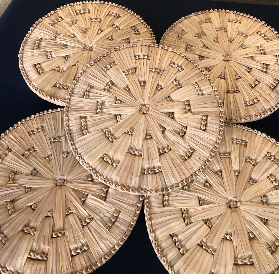 《R》茶道具 露地円座5枚 座布団 円座 茶事 露地道具 元箱 260202く3