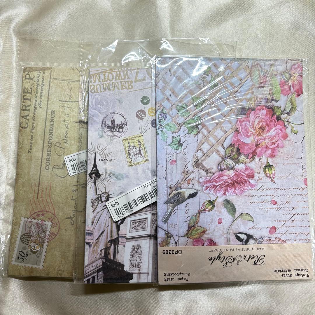 コラージュ素材 まとめ売り 紙もの　シール　メモ 80サイズ段ボールいっぱい