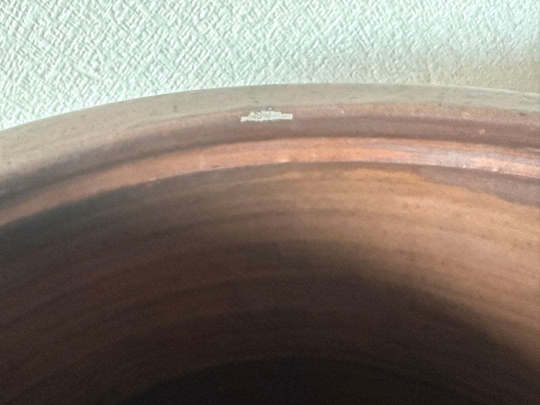 ツボ　メダカ　睡蓮　庭　壺　風情　常滑焼？ 陶器製 円筒形 鉢 約30cm以上