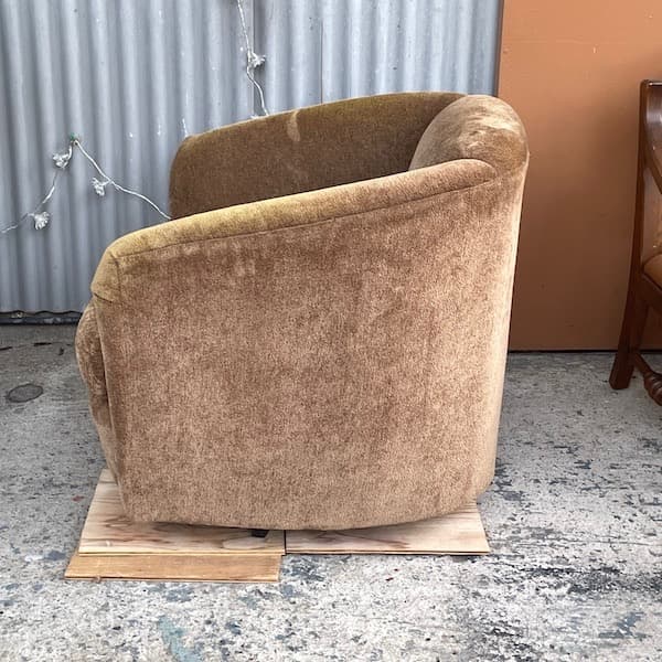 アメリカビンテージ　一人掛けソファ　1Pソファ　ファブリック　回転式