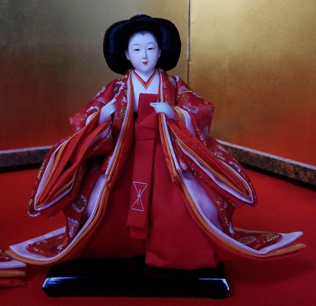 雛人形　三人官女　赤