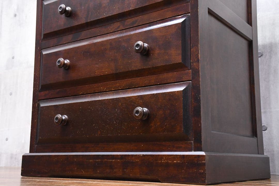 EBK28 北海道民芸家具 HM535 縦長タンス 7段チェスト カバ/樺材