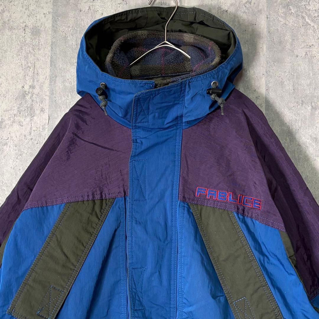 希少 FABLICE 大きめレトロ スキーウェア 上下3点セット 青