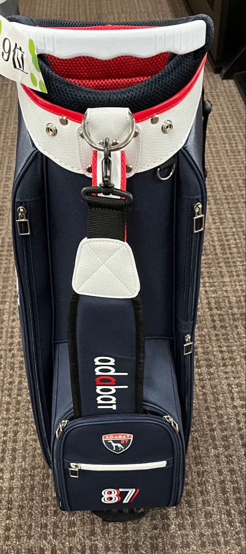 adabat キャディバッグ ネイビー/ホワイト/レッド