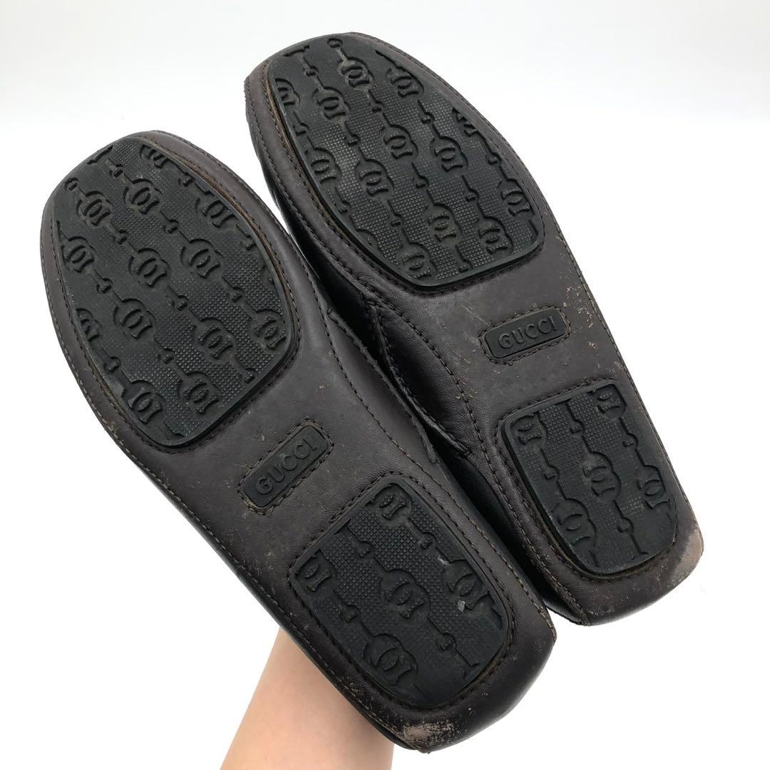 GUCCI グッチ ビットローファー 42 27cm 黒　レザー モカシン