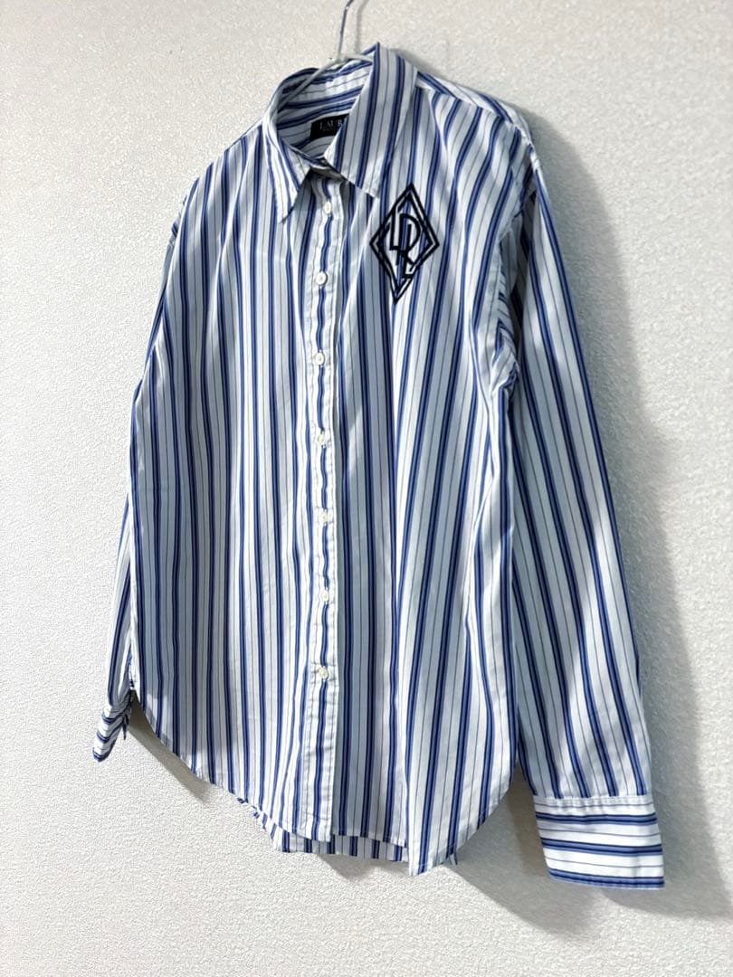 LAUREN RALPH LAUREN ストライプシャツ　刺繍　XS