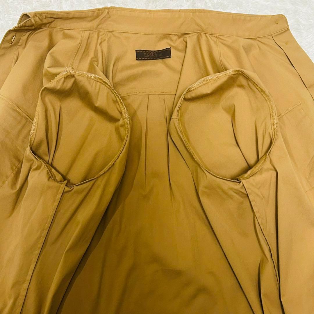 美品 プラダ トライアングルモチーフ オーバーサイズ 長袖 シャツ ウィメンズ