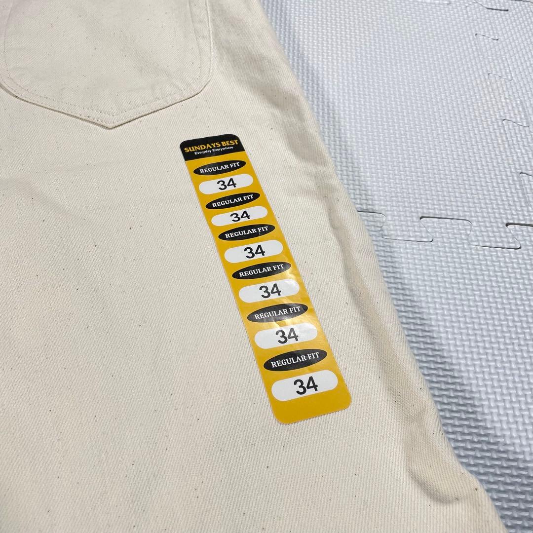 新品 Sundays Best One Wash ワイドデニムパンツ アイボリー