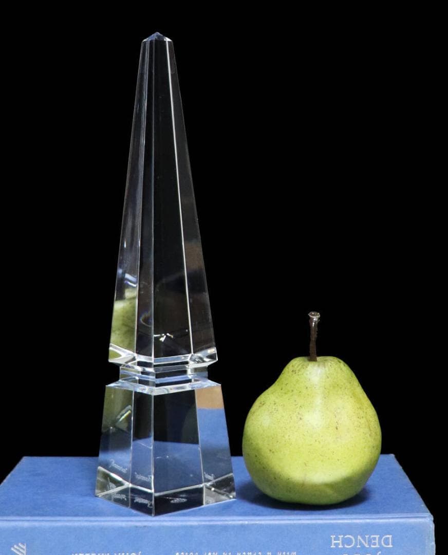 バカラ 珍品 大型作品 25cm 方尖柱 クリスタルガラス製オベリスク 置物