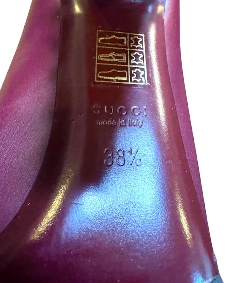 美品‼︎ GUCCI レザーロングブーツ スタッズ ヒール バーガンディ