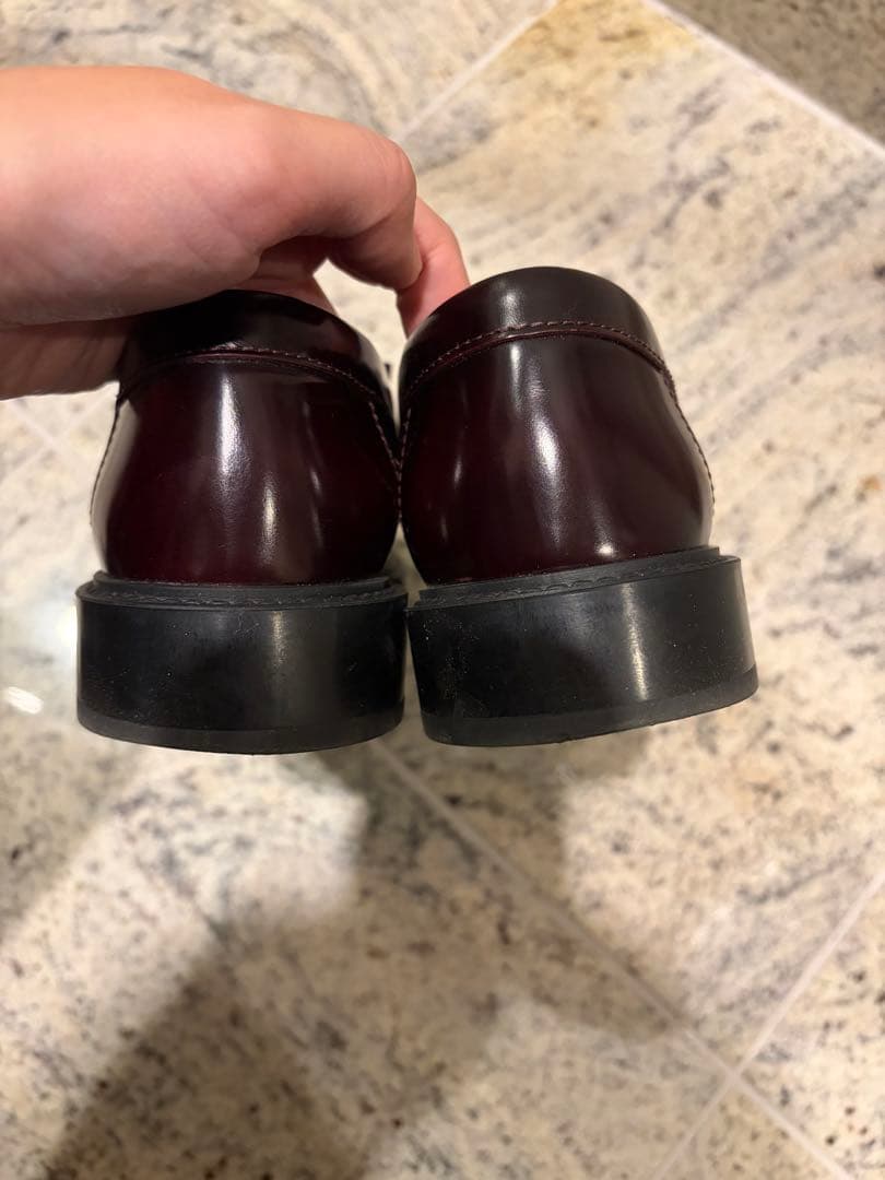 【美品】TOD'S バーガンディ フリンジローファー