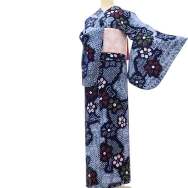 Y3422◆有松鳴海絞り 綿 手縫い仕立て 高級浴衣 洗える夏着物