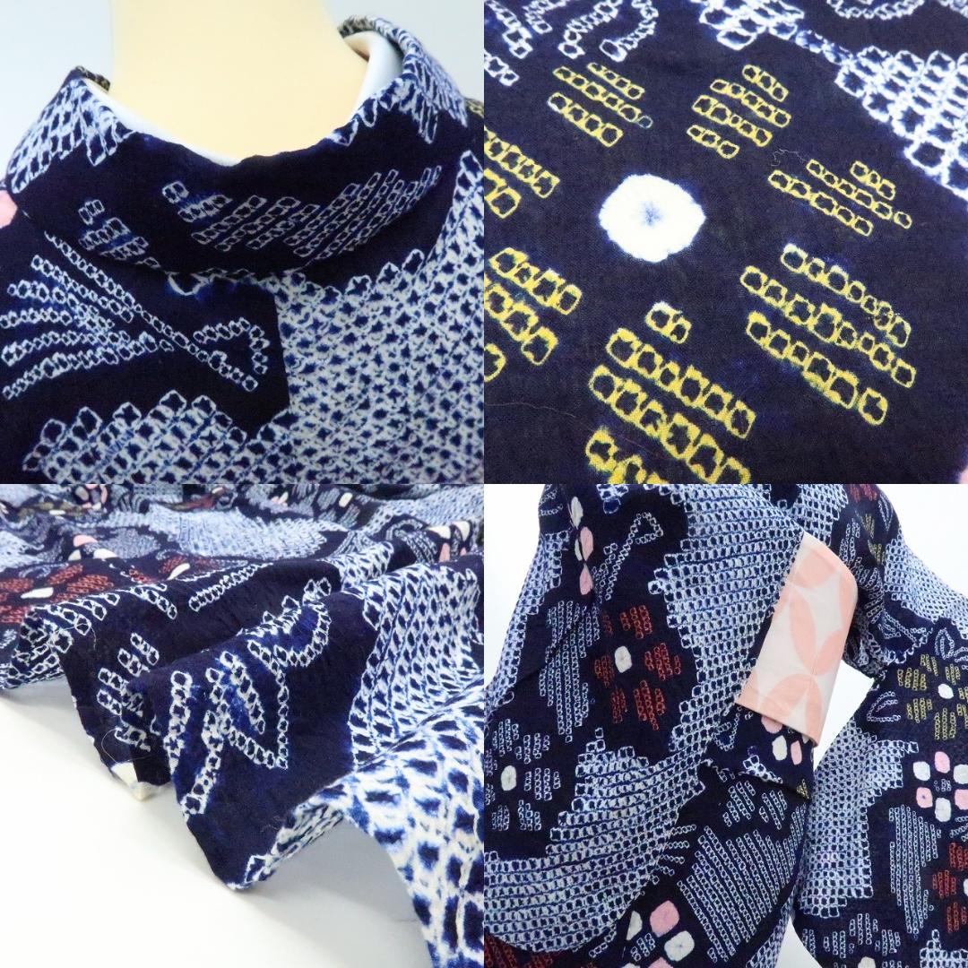 Y3422◆有松鳴海絞り 綿 手縫い仕立て 高級浴衣 洗える夏着物