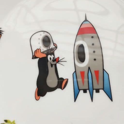 新品　from チェコ　もぐらのクルテク　プレート　21cmサイズ　ロケット