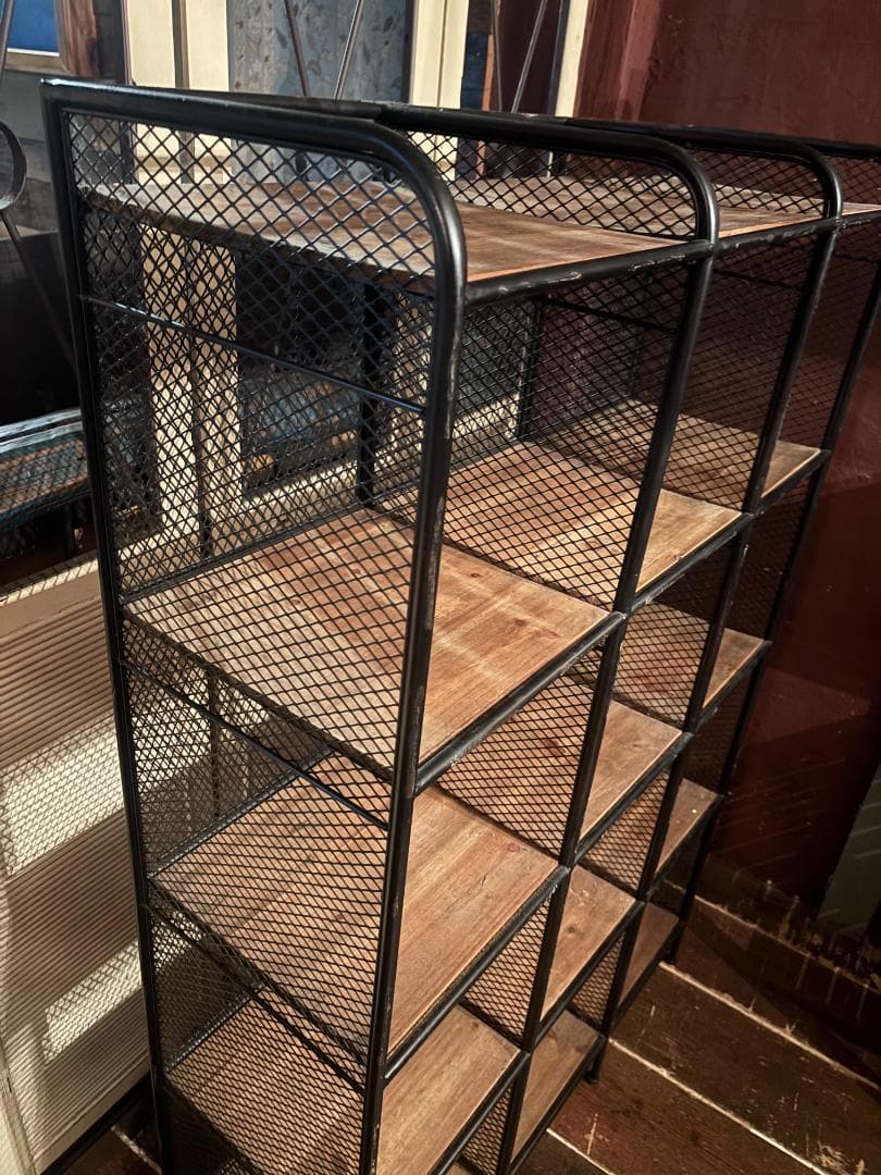 アイアン オープンシェルフ 95x33x143.5cm ビンテージ加工