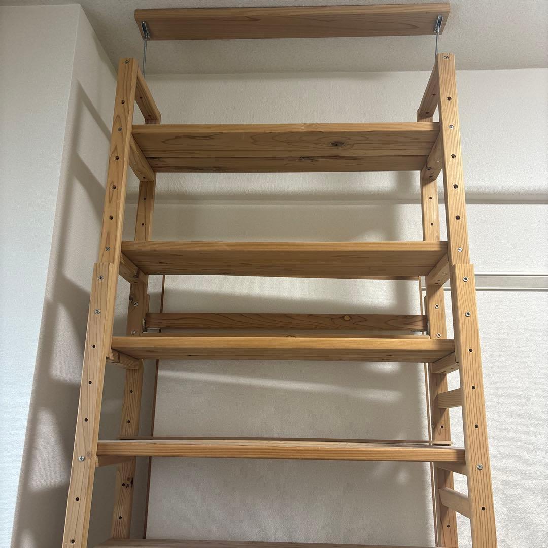 国産杉頑丈突っ張りラック（本棚） 幅99奥行38cm