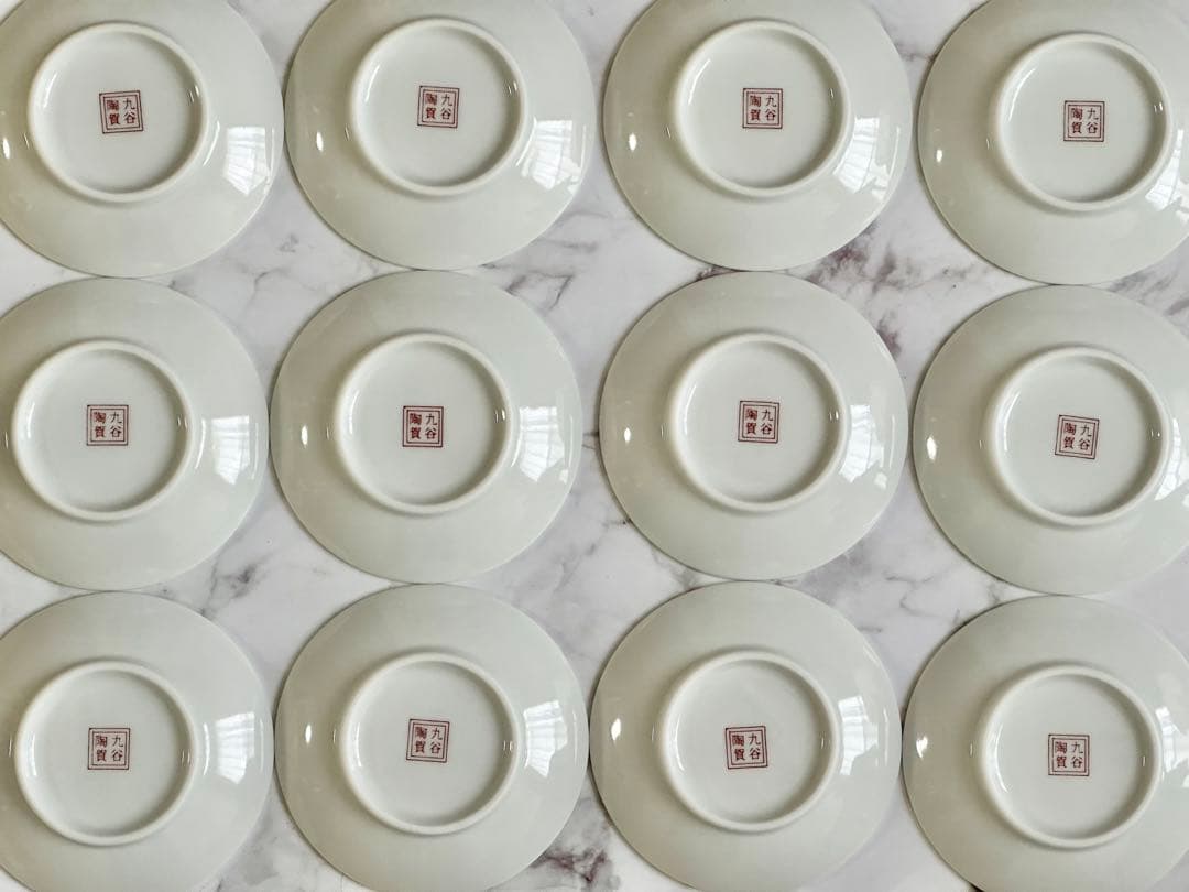 九谷焼 陶賀 謹製 絵ごよみ 小皿 12枚セット 木箱入り