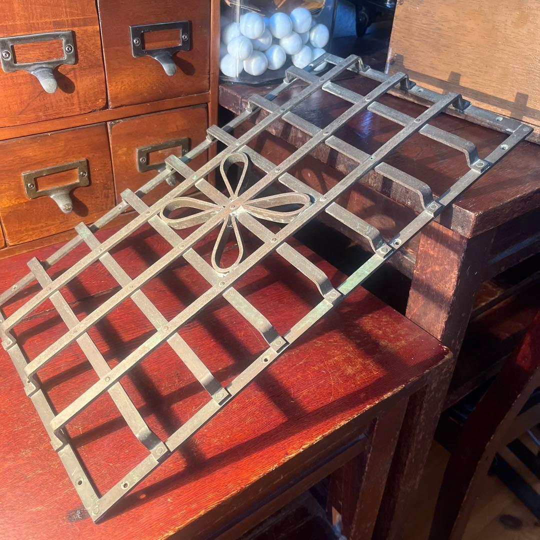 昭和レトロ アンティーク ヴィンテージ シャビー アイアン 窓格子 面格子