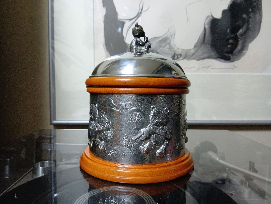 SELANGOR　ピューター　ウッド　テディベア　オルゴール