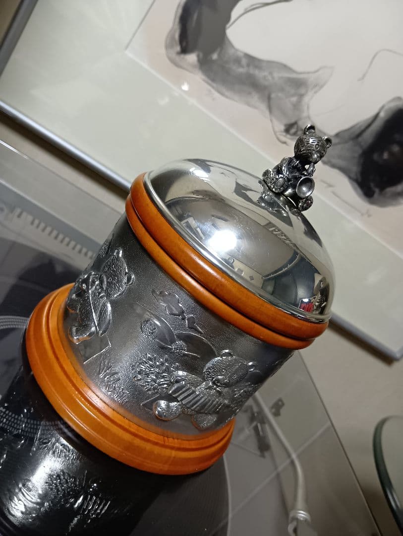 SELANGOR　ピューター　ウッド　テディベア　オルゴール