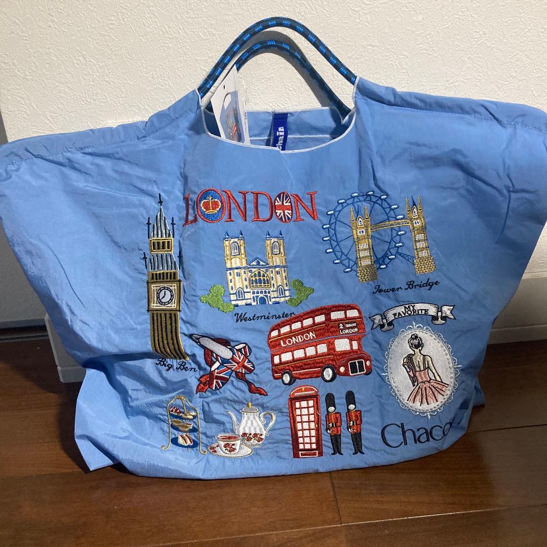 【新品　正規品】ボール&チェーンChacott ロンドン刺繍エコバッグ　Ｌサイズ