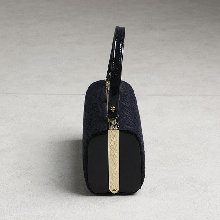 【新品】振袖用 草履バッグセット　ジャガード織り　黒　草履24cm