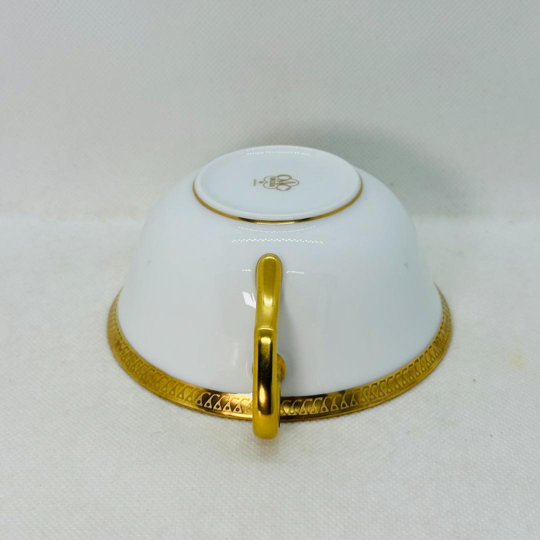 専用未使用 大倉陶園 片葉金蝕 スープカップ 6客セット 白磁金彩