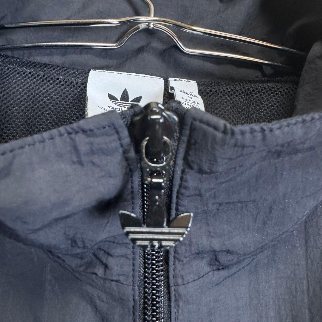 adidas　アディダス　トレフォイル刺繍　黒　ナイロンジャケット　L 目黒蓮