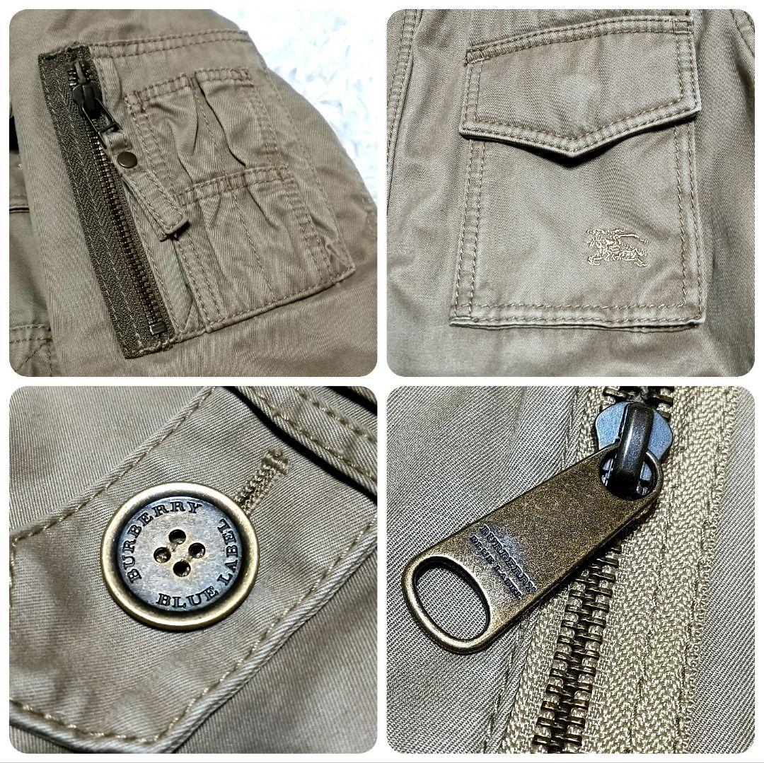 バーバリーブルーレーベル　モッズコート　ミリタリージャケット　リアルファー　38