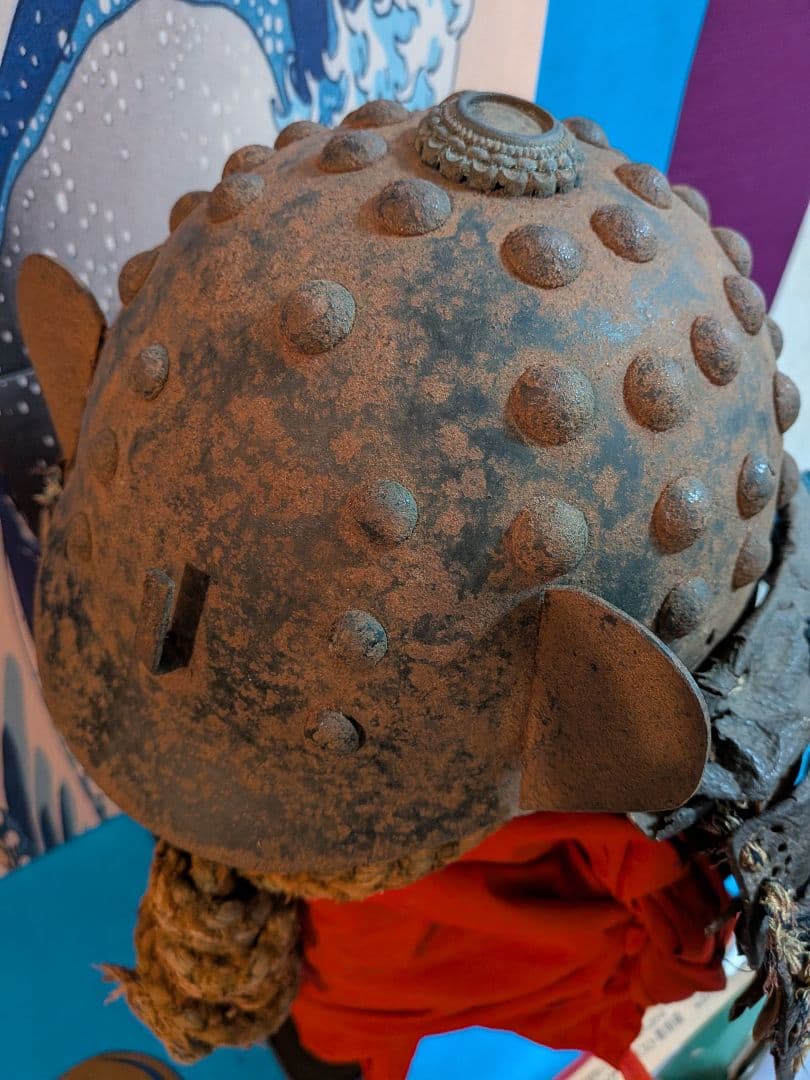 戦国時代極稀少博物館級１４６７〜１５６８年頃尾長巴御家紋前立武将厳星兜時代本歌兜