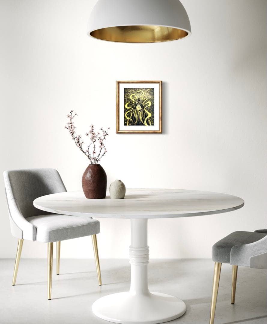 開運絵画　龍神様　眼　天照大神　24金金箔