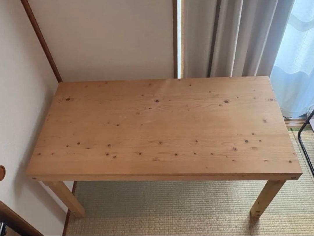 ヒノキ卓 W1200×D600×H720