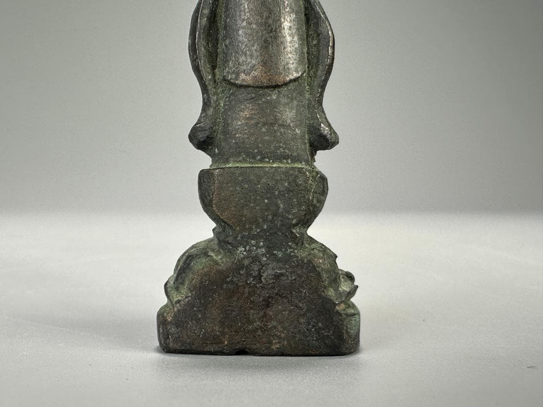 仏教美術　江戸時代　古銅製　観音像　銅仏　豆仏　時代厨子付き　古仏