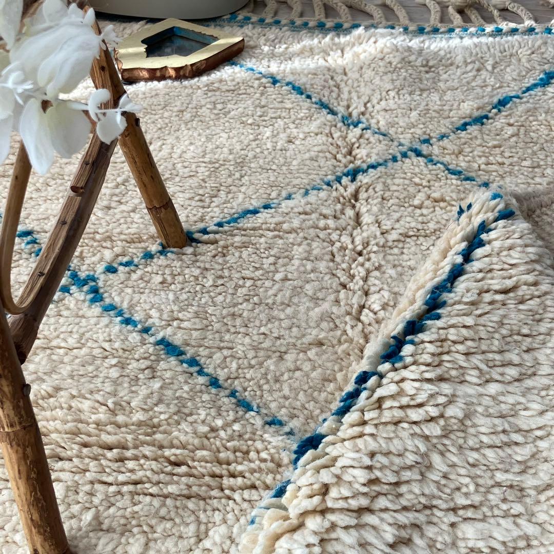 モロッコ111×171◇ダイヤ◇ ベニワレン　エメラルド　トルコヴィンテージラグ