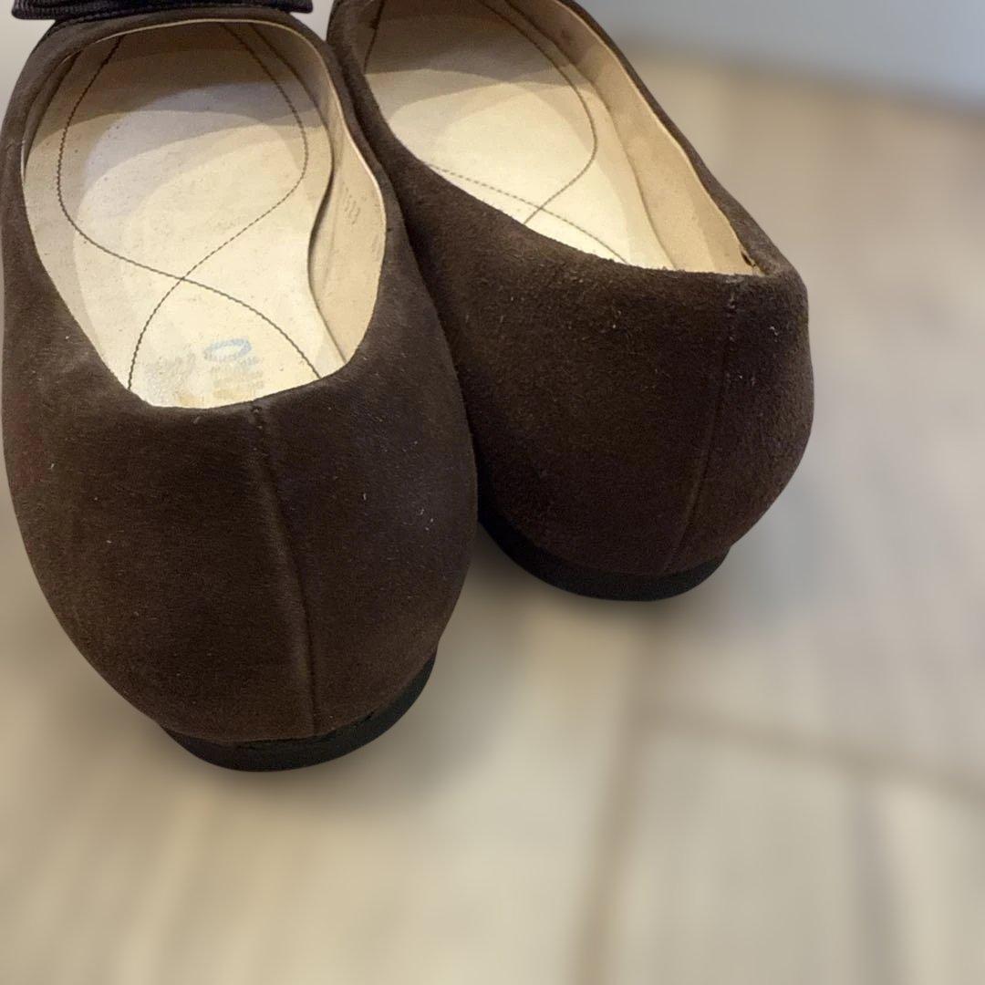 ◾️フェラガモ　ブラウン　バレエフラットシューズ　361/2