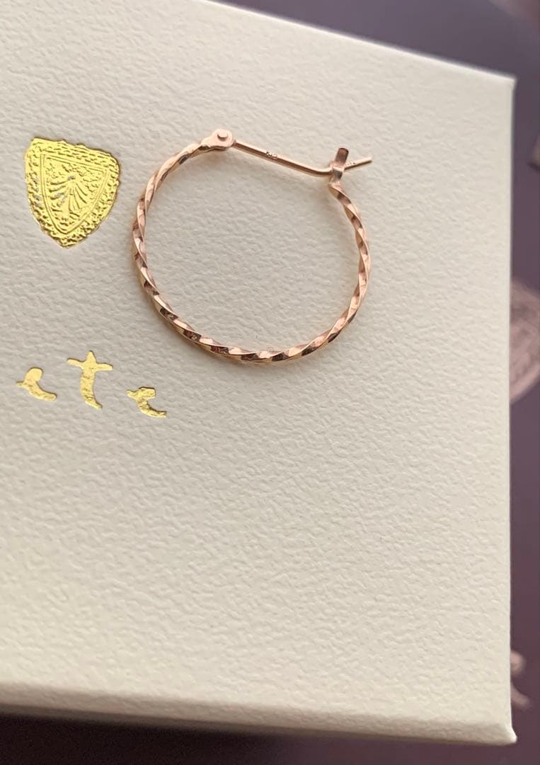 agete 10kゴールドフープピアス片耳