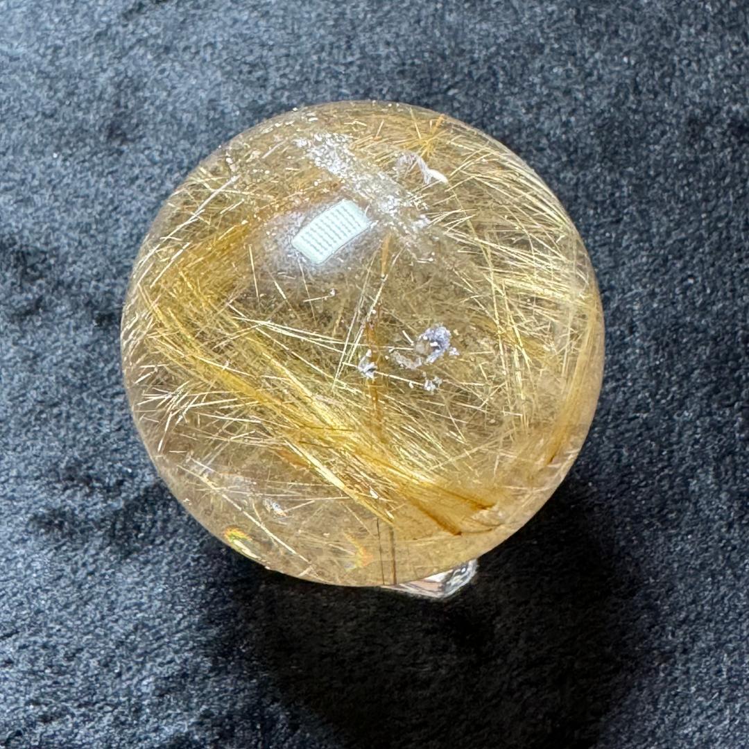 金運アップ◇ゴールドルチルクォーツ◇丸玉　約43.9㎜