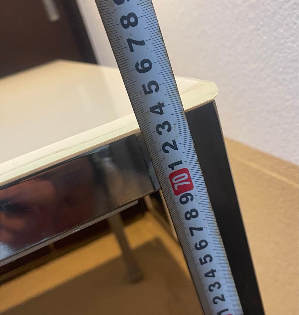 TORSBY テーブル ハイグロス ホワイト クロムメッキ 180×85 コタツ