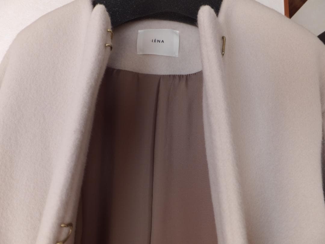 【未使用品】IENA ラムウール ノーカラーコート 36