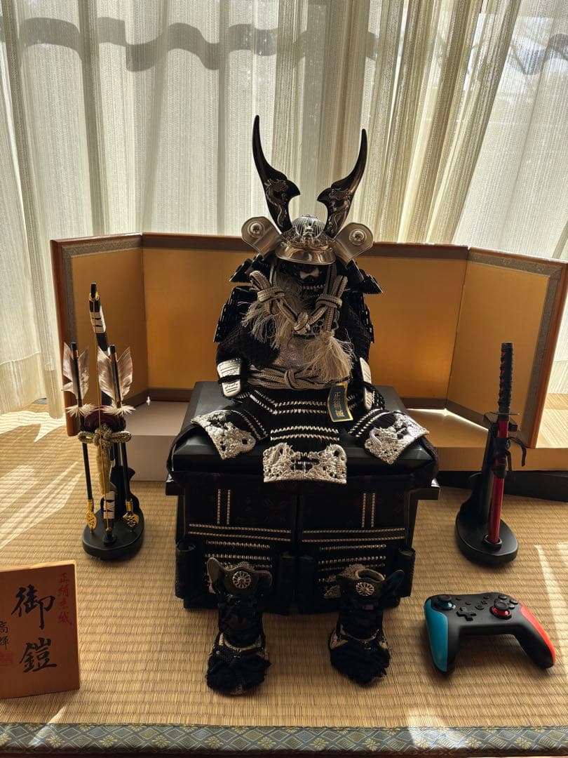 五月人形 武士の鎧飾り 正絹製