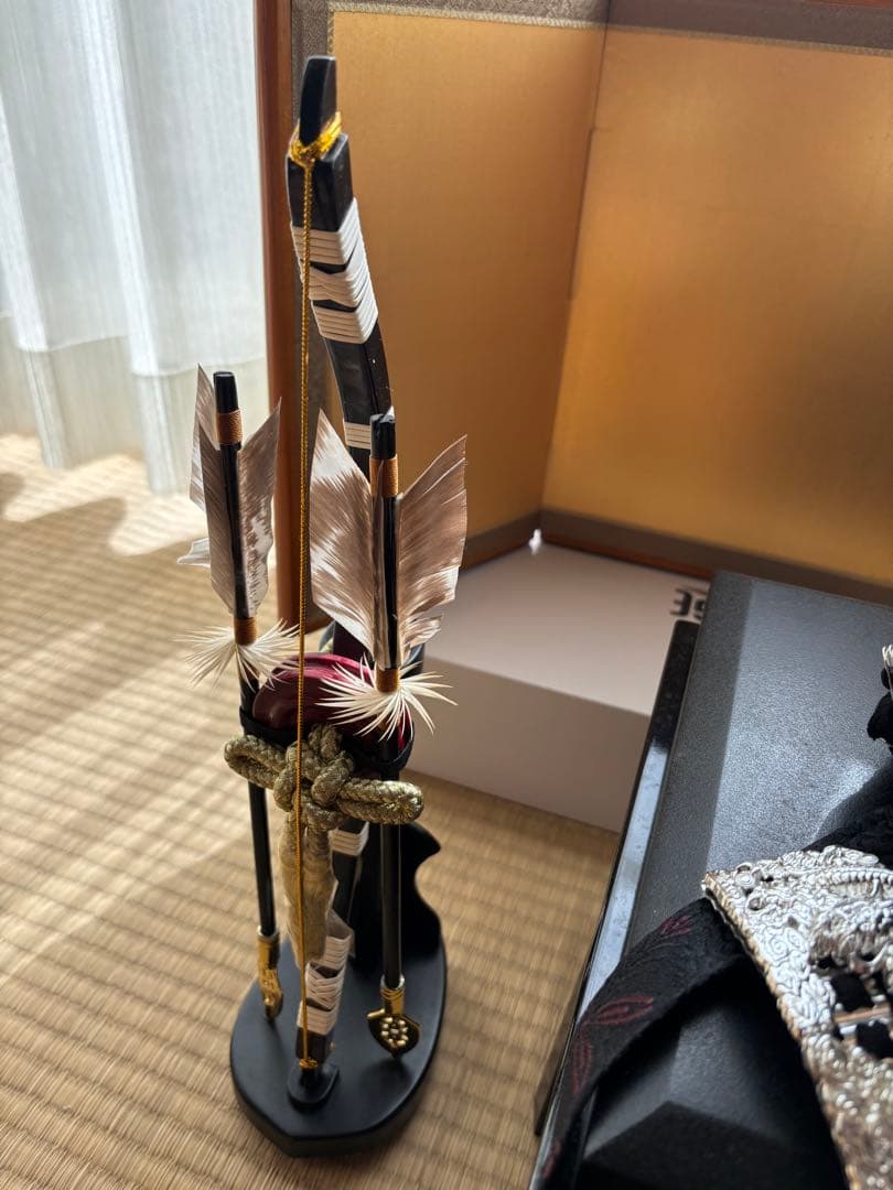 五月人形 武士の鎧飾り 正絹製