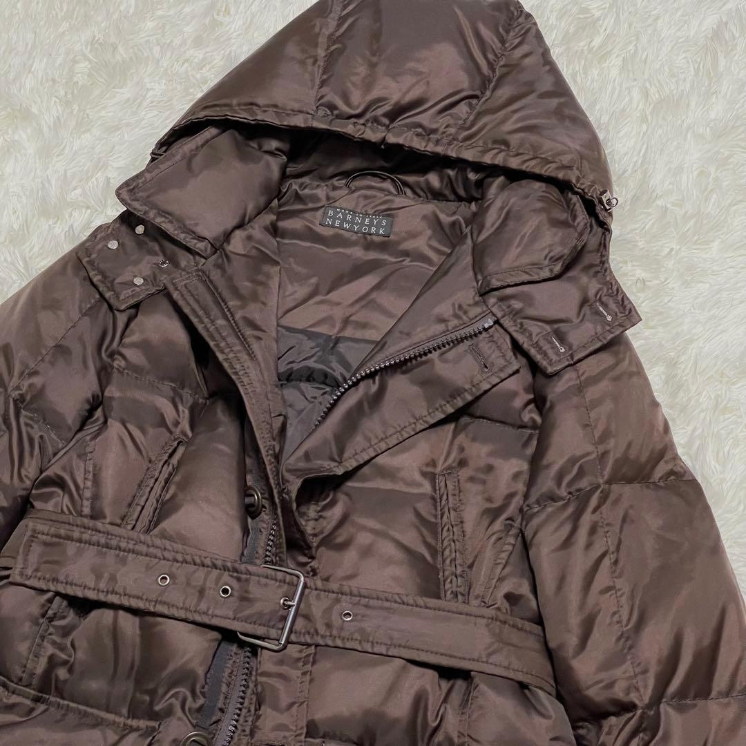 極美品 バーニーズニューヨーク ダウンジャケット イタリア製 ダークブラウン