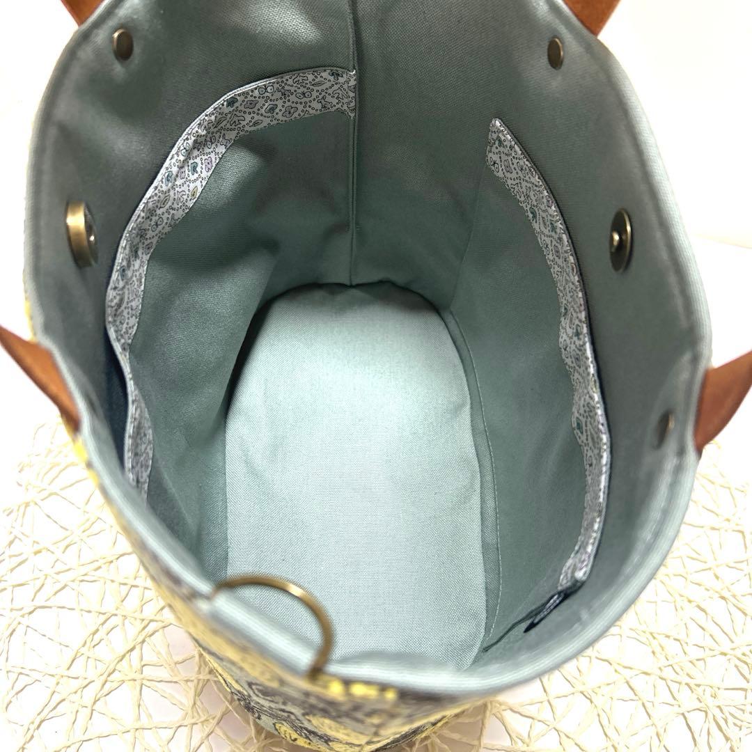 ミナペルホネン楕円底トートバッグ　ハンドメイド