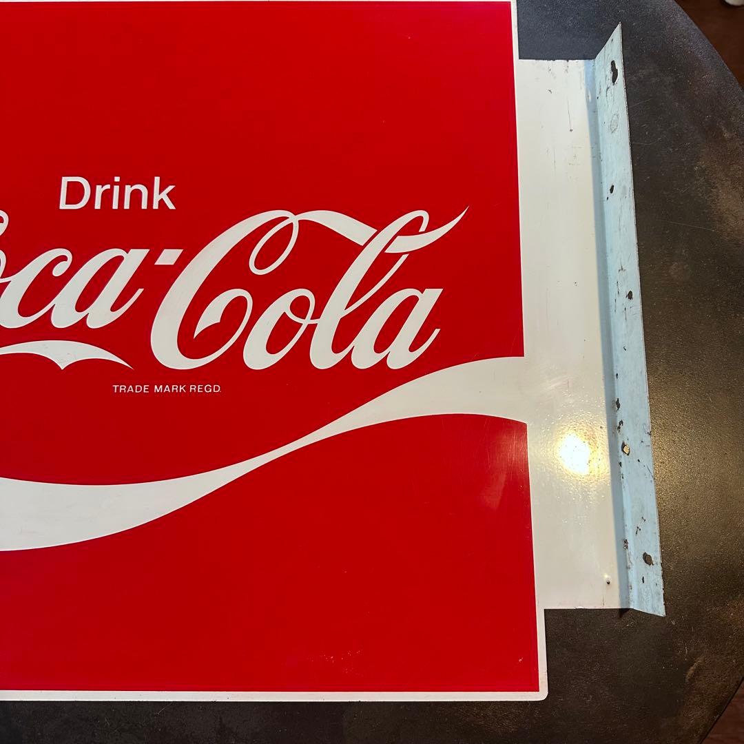 昭和レトロ　ビンテージ　コカコーラ　看板　両面看板　突出し看板　当時物　美品