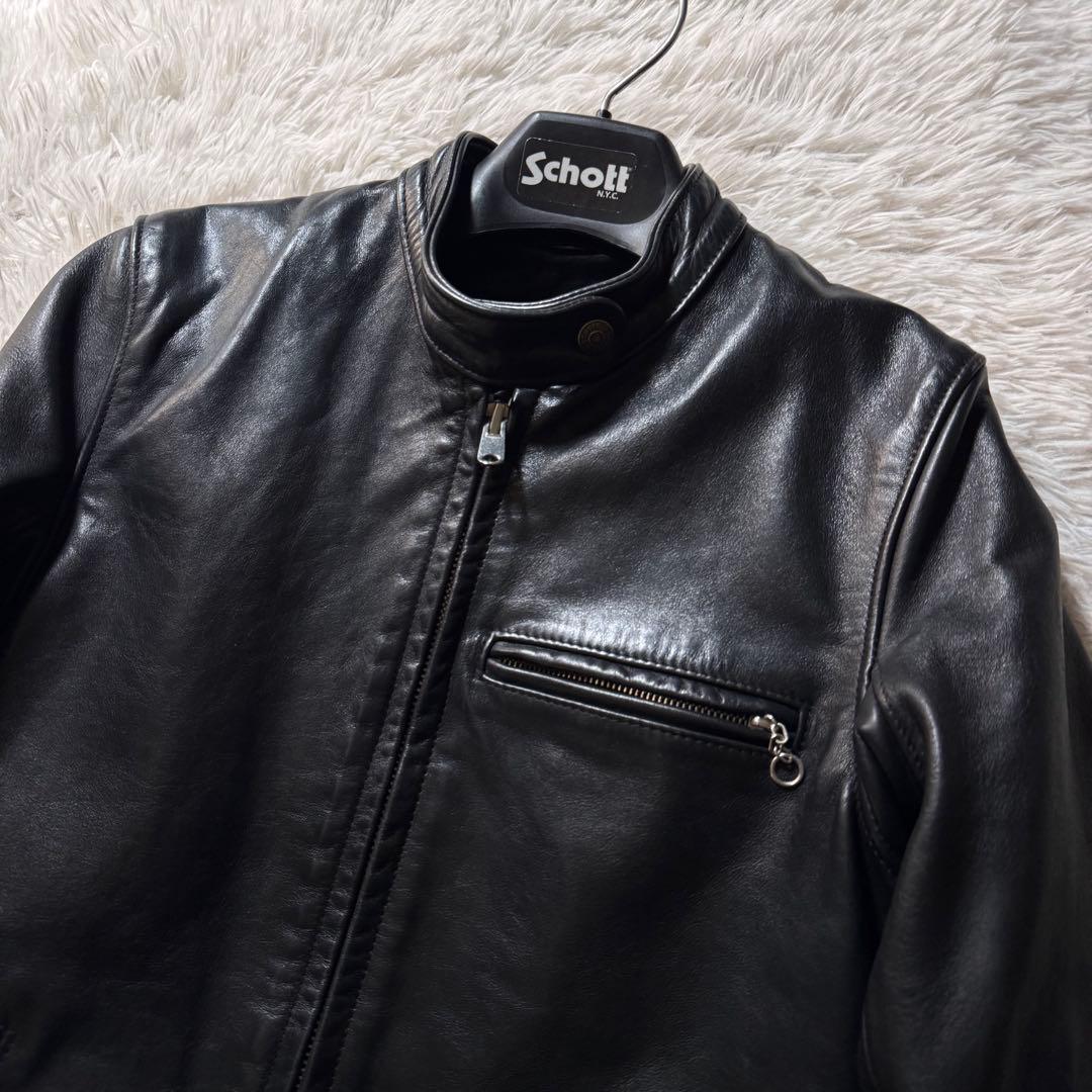 美品/希少モデル✨schott ライダースジャケット　141W ブラック　本革