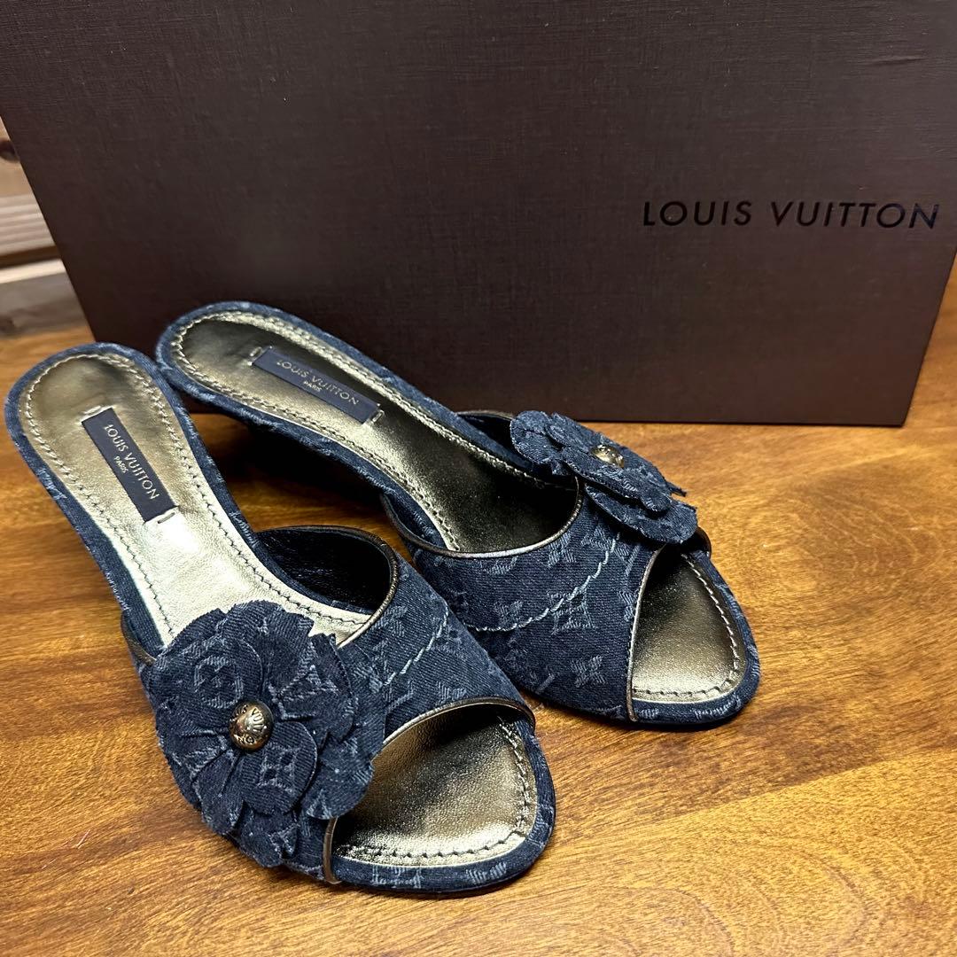 LOUIS VUITTON ヴィトン モノグラム フラワー ミュール 35