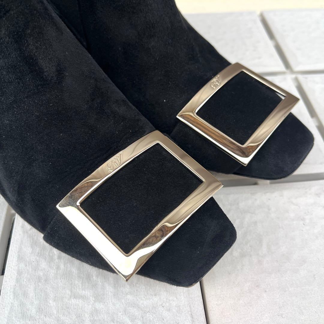 36 Roger Vivier サイドゴア　ショートブーツ　黒　23